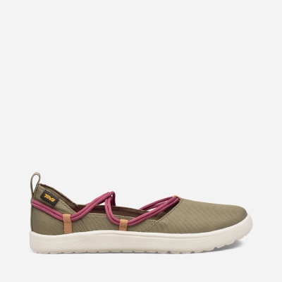 Teva Voya Infinity MJ - Women's Teva Slip Ons - Olive / Red Purple | India (AUTW10793)